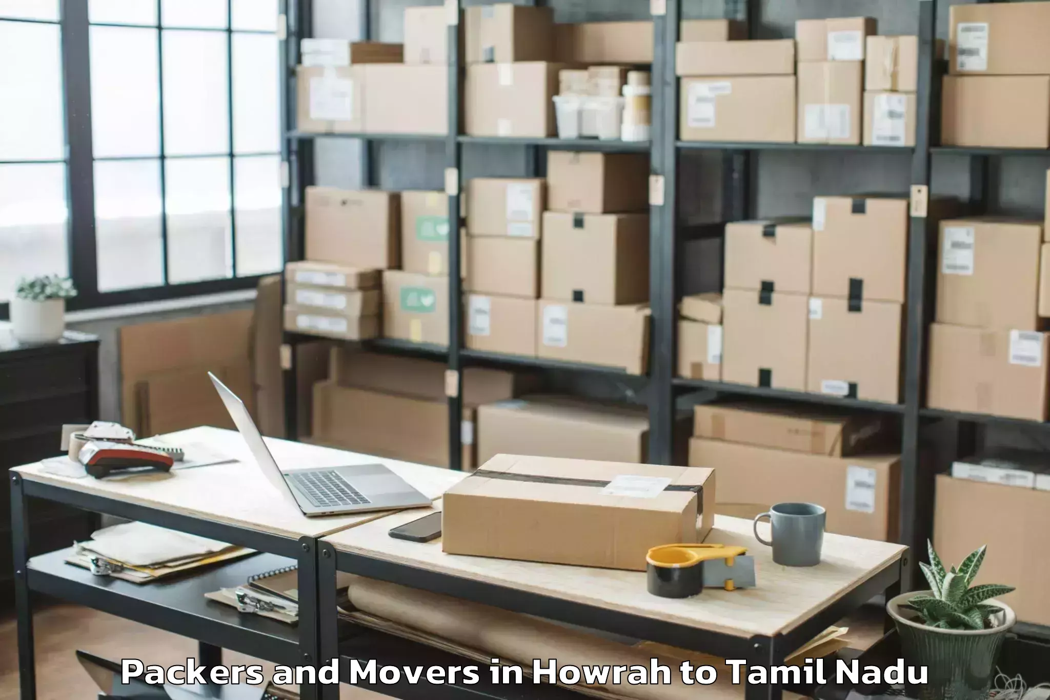 Affordable Howrah to Avudayarkoil Packers And Movers